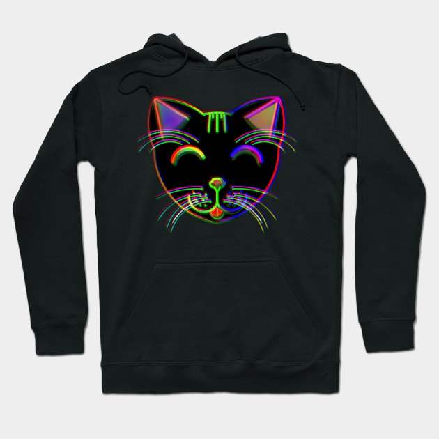 Happy Cat 14 (Glitchy Rainbow) Hoodie by IgorAndMore